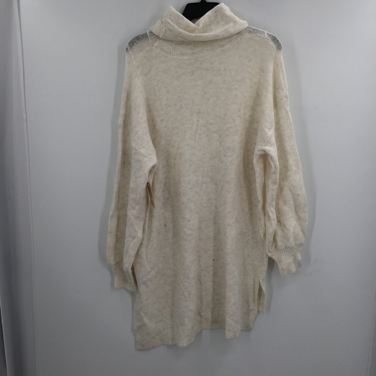 14th & Union Cozy Cable Turtleneck Tunic Sweater Long Sleeves Ivory Size Large