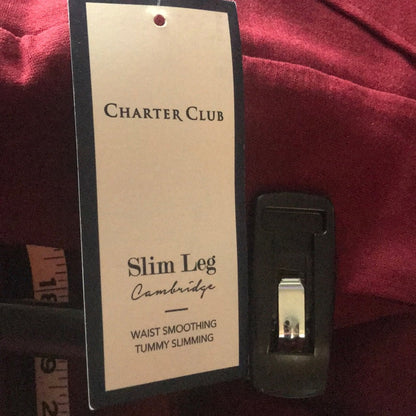 Charter Club NEW Cambridge Red Pull-On Ponte Pants