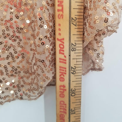 Metaphor Gold Sequin Sleeveless Camisole tank Top Large NEW SHEER Cocktail Club