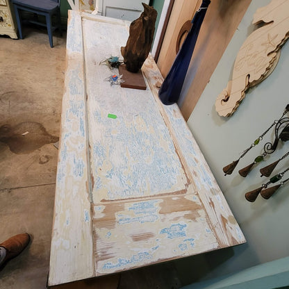SECONDHAND SANDIES Custom made table 24" x 80" Old door sofa dining display