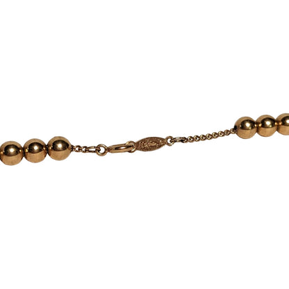 Napier Vintage Golden Chain Gold Tone Metal Ball Heavy solid Beaded Necklace 30"