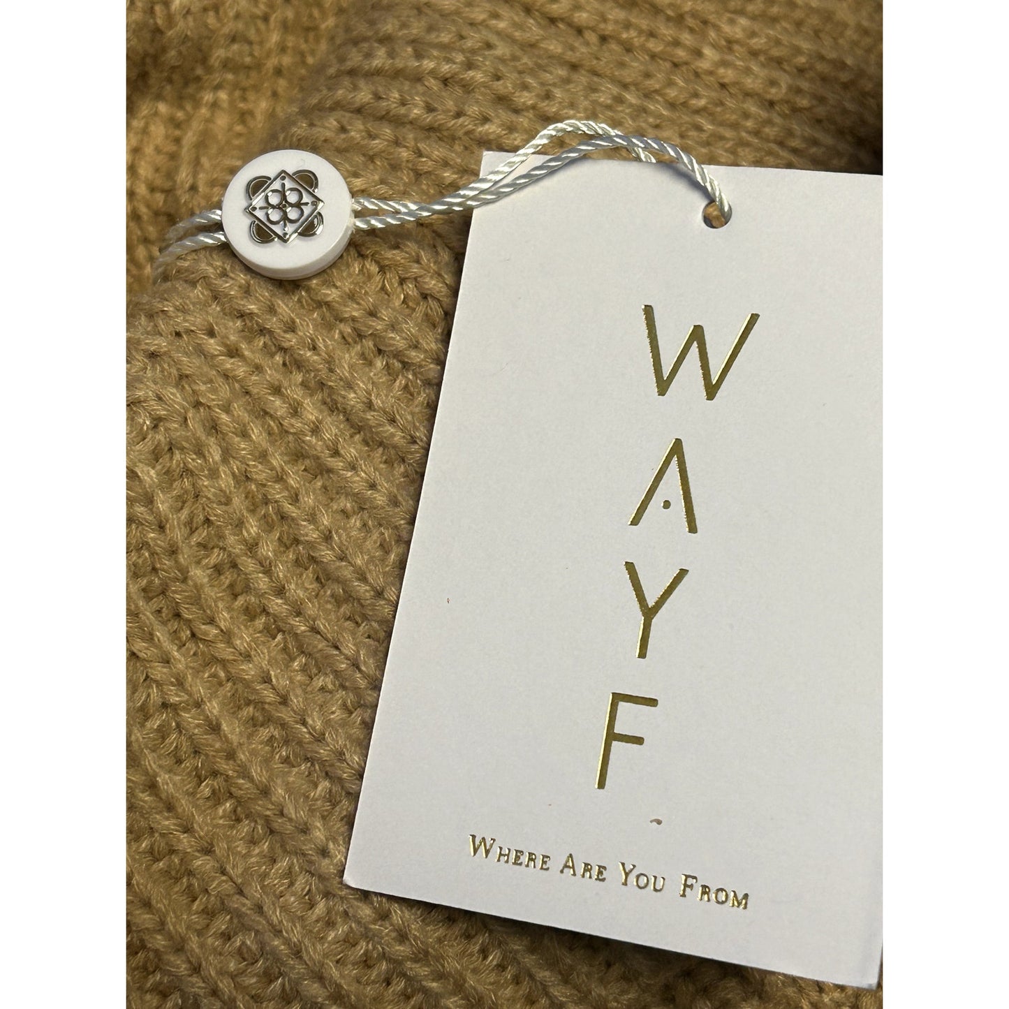 Wayf Culver Turtleneck Long Sleeve Sweater Dress Size Medium in Camel NWT