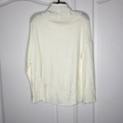 Philosophy Women's Apparel Pullover Sweater Funnel Neck Striped Medium cream NEW