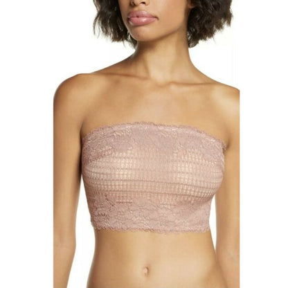 Free People Intimately FP Camila Bandeau Bralette VINTAGE ROSE  LARGE $38 NWT