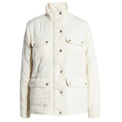 Thread & Supply Fleece Lined Quilted Utility Jacket Sz Extra Small Bone NWT