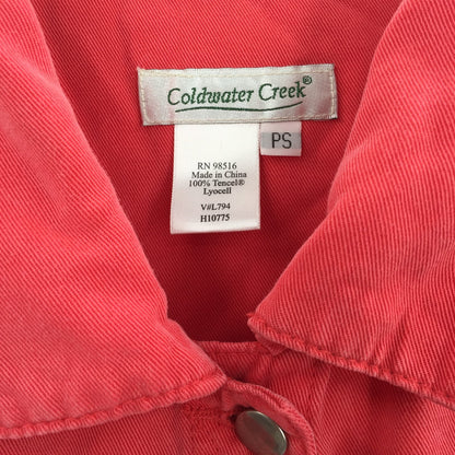 Coldwater Creek Button Up Jacket Long Sleeves Coral red Small Petite Women's