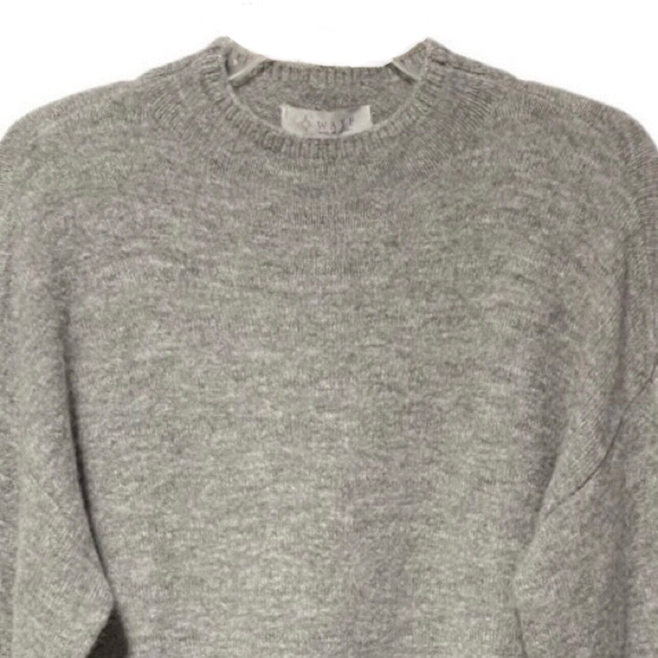 Wayf Tie Front Waist Mock Neck Pullover Sweater Sz XS/Extra Small Light Grey NWT