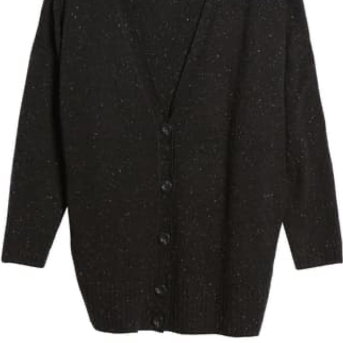 Treasure & Bond OVERSIZED FITS ALL speckled Black Reserve Stitch Cardigan small