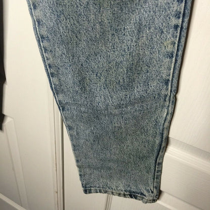 Steel VINTAGE Skinny Cropped Jeans High Rise Light Wash Blue Acid Wash MOM 13