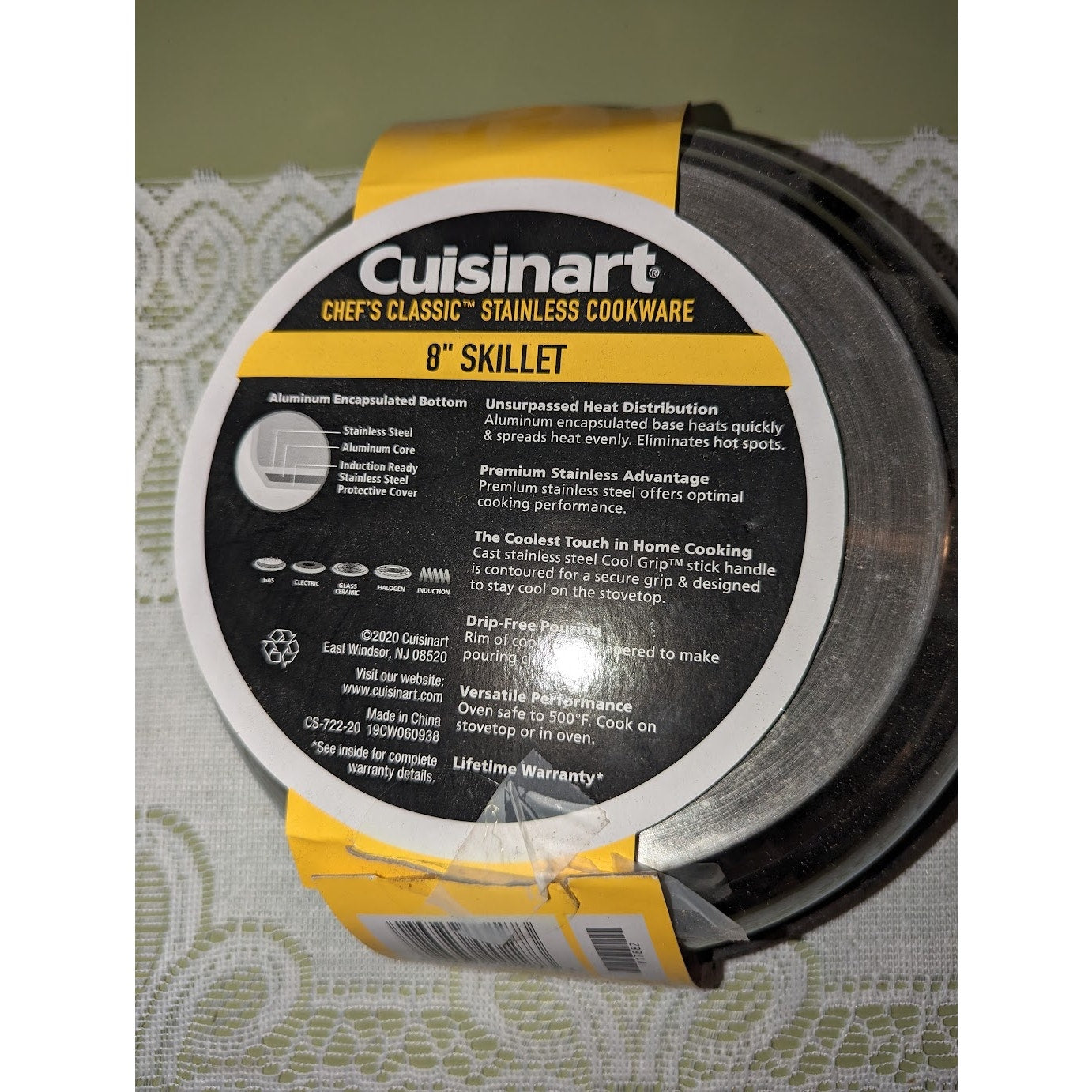 Cuisinart open skillet pan Chefs Classic Stainless steel 8" cookware