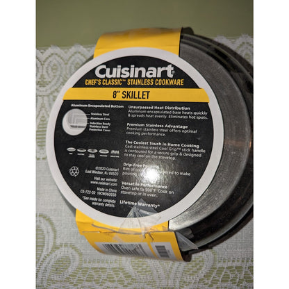Cuisinart open skillet pan Chefs Classic Stainless steel 8" cookware