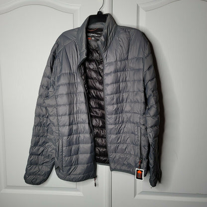 Hawke & Co. Quilted Packable Nylon Jacket Stand-Up Collar Gray Size XXL