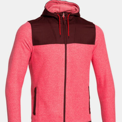 Coldgear Hooded Sweatshirt Long Sleeves Full Zip Removable Hood Black Pink Large