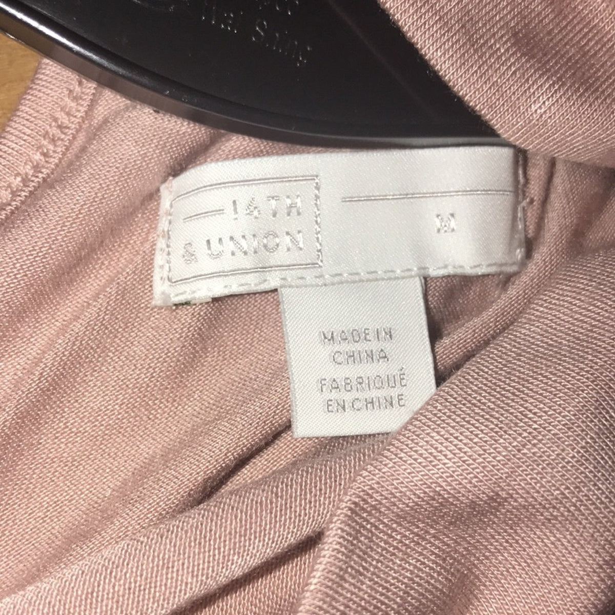 14th & Union Pink Mock Neck Tie Back T-Shirt M