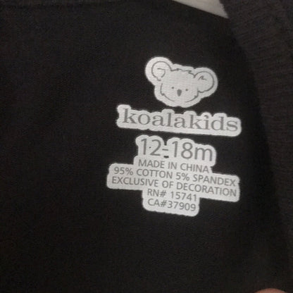 KoalaKids NWT Black Long Sleeve Baby One piece You Had Me At Glitter 12-18m