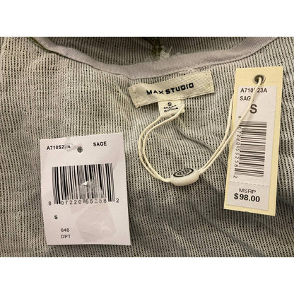 Max Studio Lightweight Open Front Hooded Cardigan Size Small in Sage Green NWT