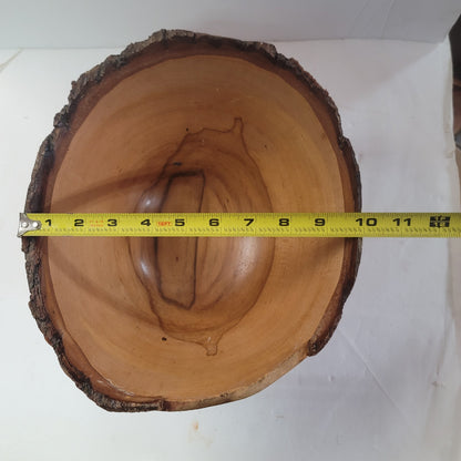 Handmade Freeform Live edge wood handturned large bowl lip on base 10.5" x 10"