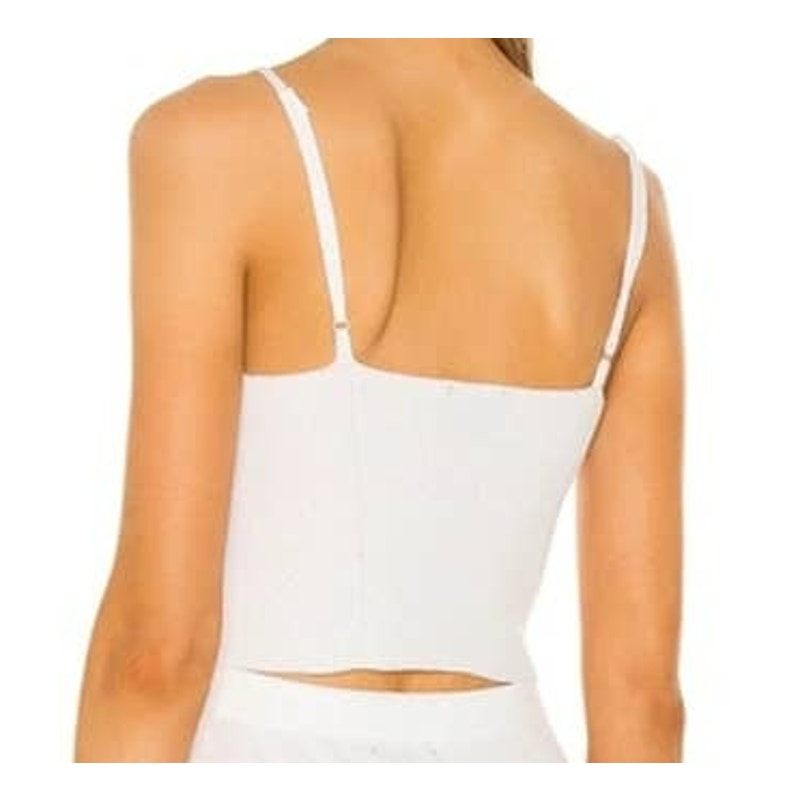 AFRM Ronan Crop Rib Camisole Top Sz XL/Extra Large Soft Blanc/Winter White NWT