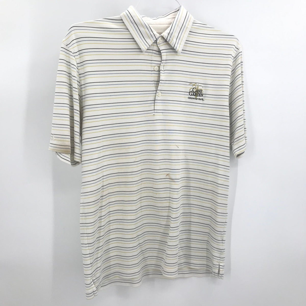 LOT GOLF MEDIUM Short Sleeve Striped 4 Polo Shirts Collared Neck