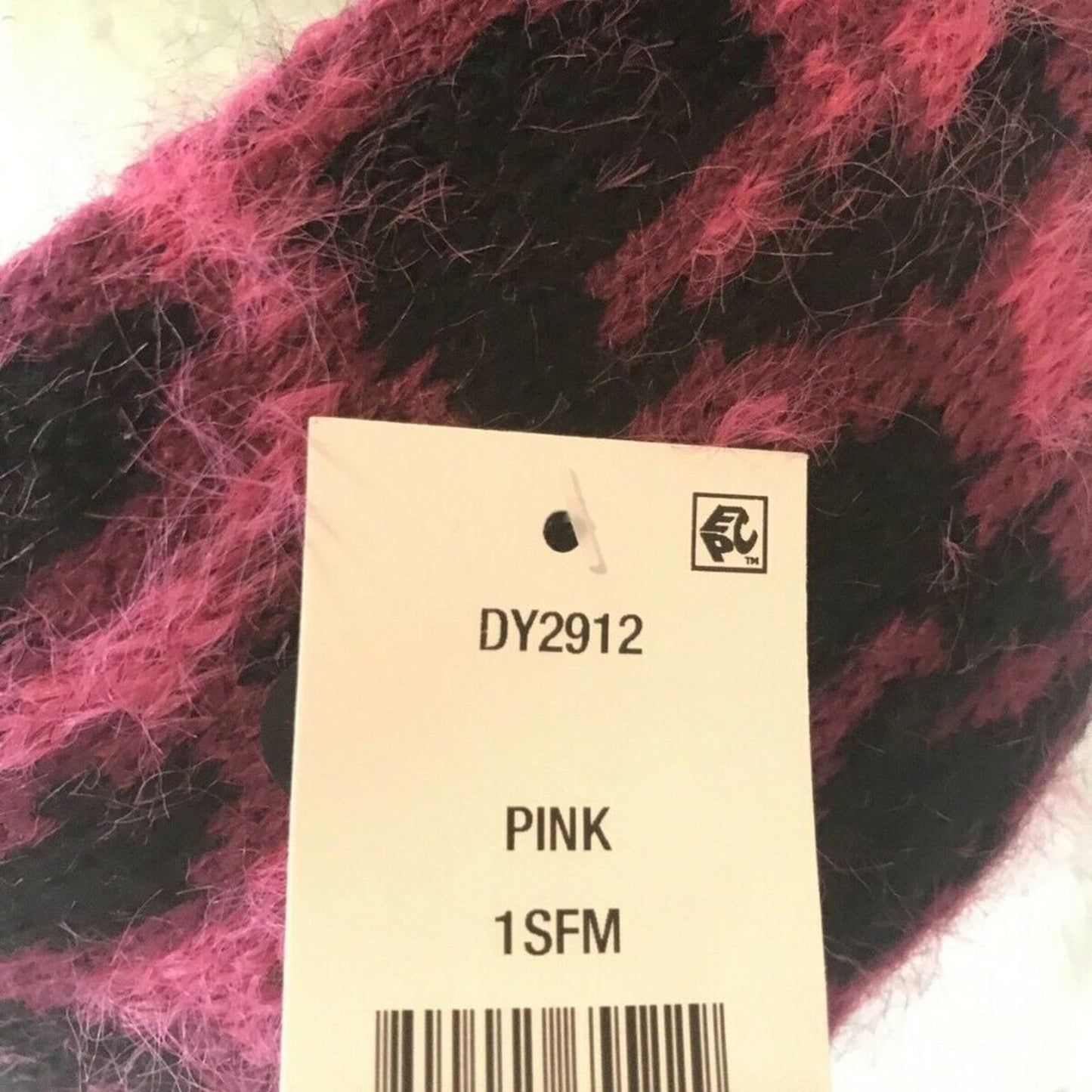 DKNY Fuzzy Animal Print Knit Twist Headband Wrap ear Warmer Hat Accessories
