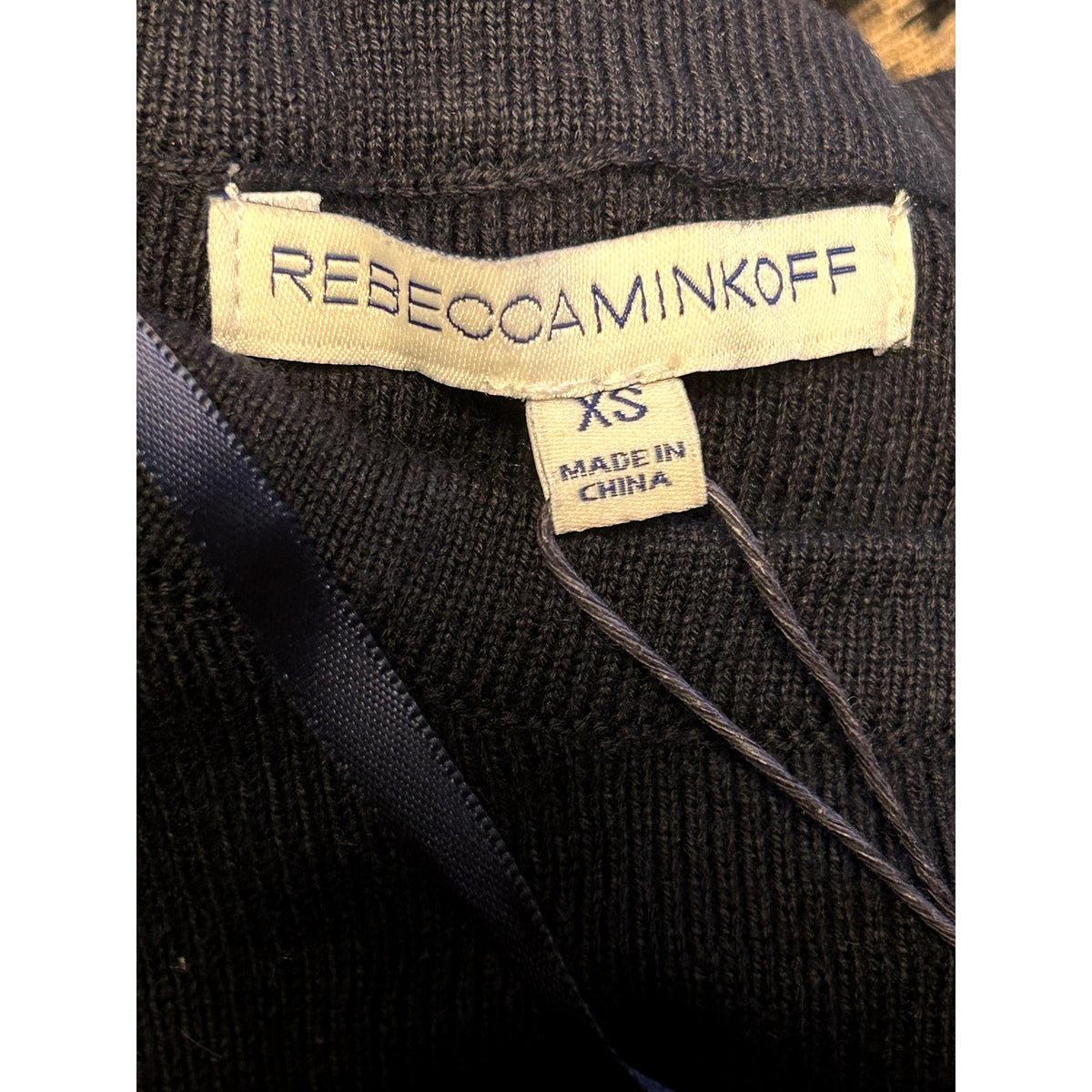Rebecca Minkoff NWT Navy Cara Ruffle Bell Sleeve Sweater Size XS