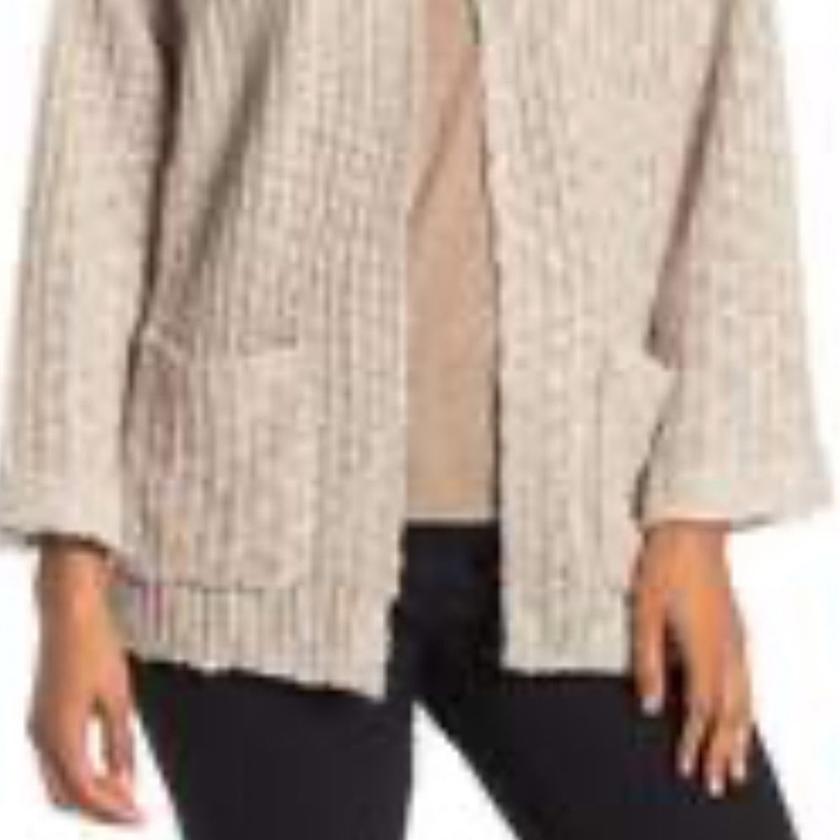 Moon River NWT Knit Front Pocket Cardigan Grey Small Speckled Lightweight