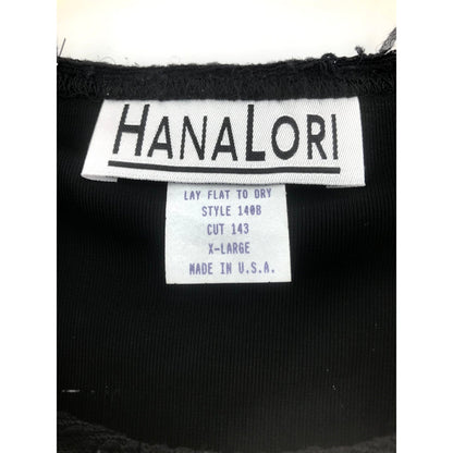 Hana Lori Women's Fluffy Furry Fuzzy Top Short Sleeves Black White X-Large NWT