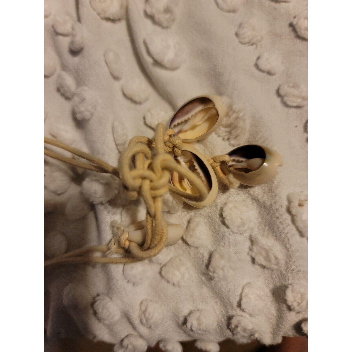 Cowrie Shell Necklace 20" long heavy beachcomber spring double single VINTAGE
