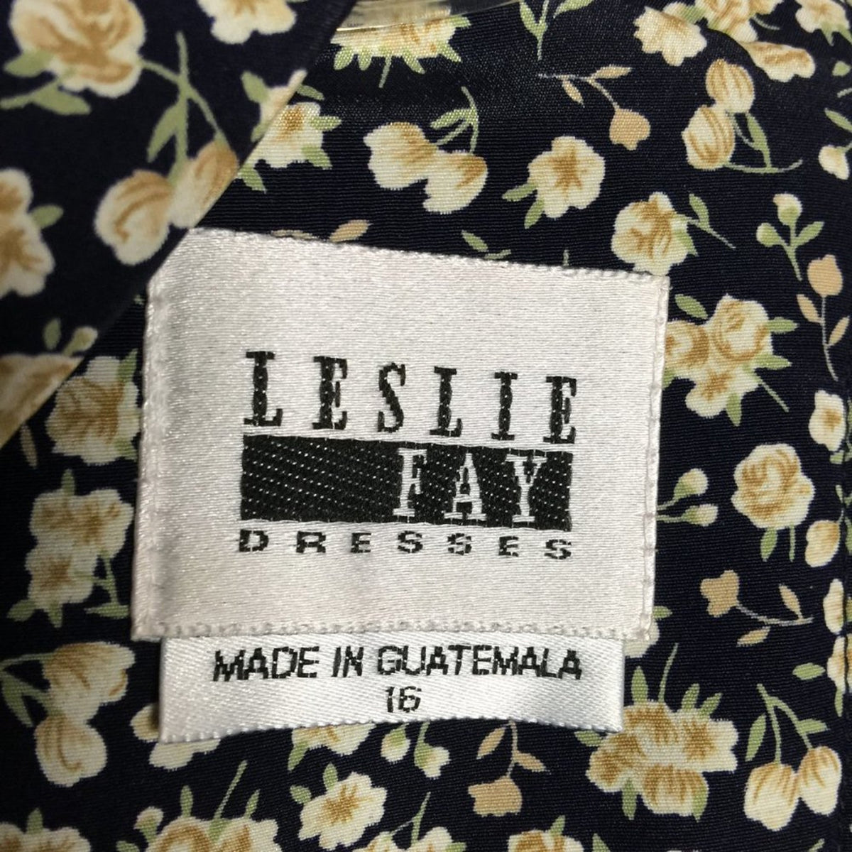 Leslie Fay Dresses Short Sleeve Back Zip Floral VINTAGE MODEST PRAIRIE 16