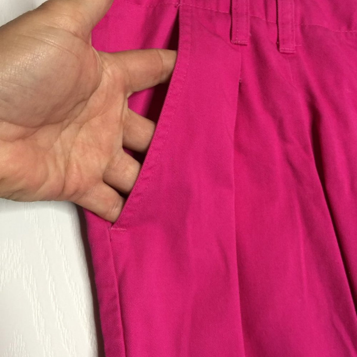 VINTAGE Pleated Cuffed High Waist MOM Ankle Pants Pink 100% Cotton Size 12