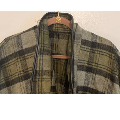Nordstrom Cape Poncho One Size Green Lodge Plaid NWT
