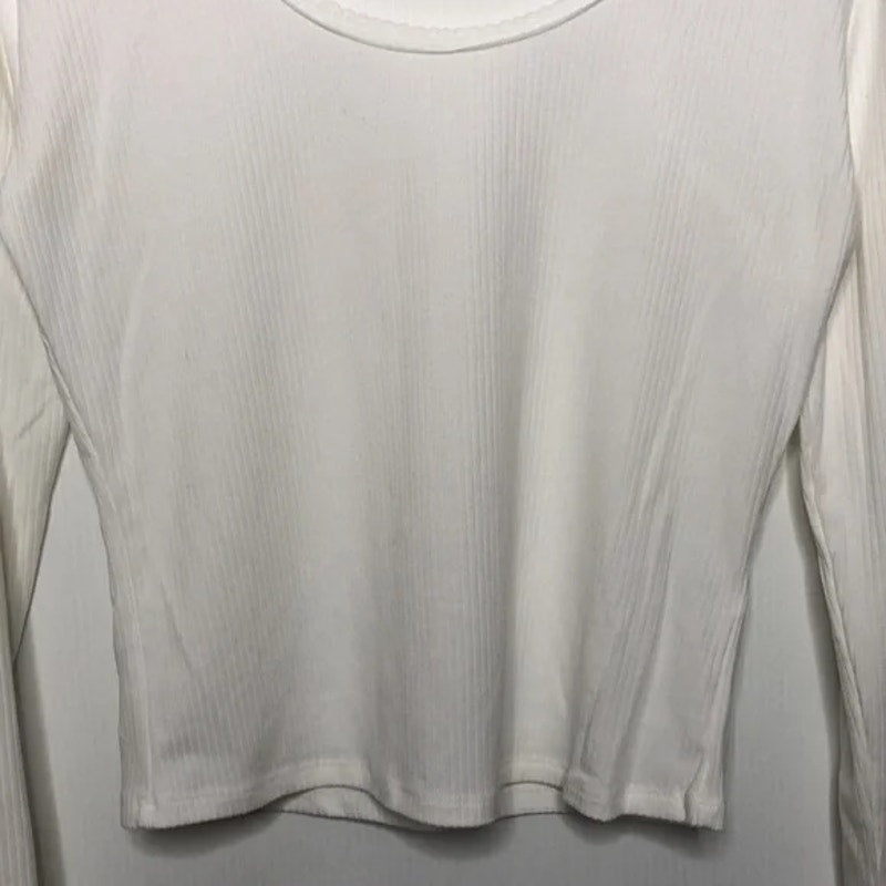 ABOUND Ivory Medium NEW Long Sleeve Lace Trim T-Shirt Scoop Neck Soft Stretchy