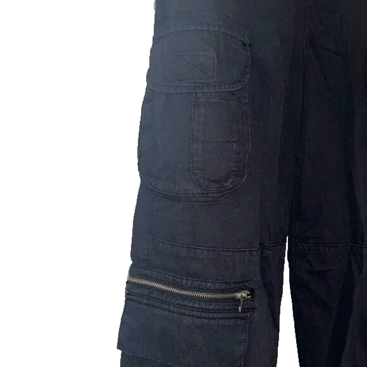 Topshop High Waisted Cuffed Cargo Utility Pants Size 6 Black NWT