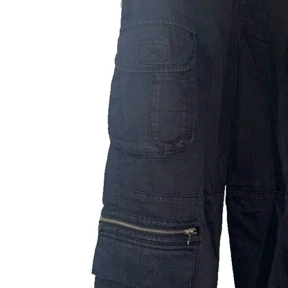 Topshop High Waisted Cuffed Cargo Utility Pants Size 6 Black NWT