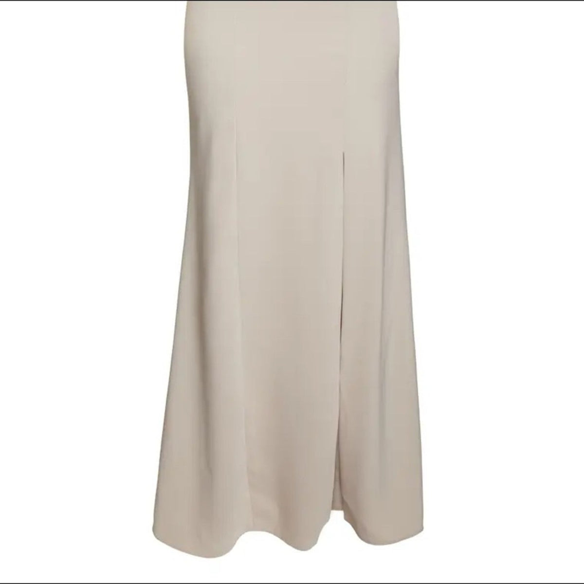 DESSY COLLECTION Size 8 Off-The-Shoulder Criss Cross Back Trumpet Gown In Cameo