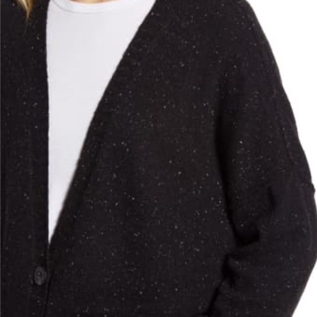 Treasure & Bond OVERSIZED FITS ALL speckled Black Reserve Stitch Cardigan small