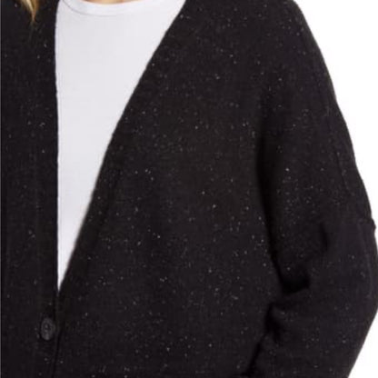 Treasure & Bond OVERSIZED FITS ALL speckled Black Reserve Stitch Cardigan small
