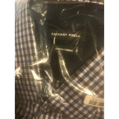Zachary Prell NWT Blue Plaid check  Vestal Button-Up Dress Shirt Large Orig.$168