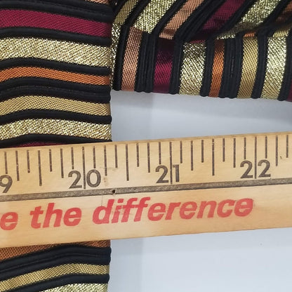 xscape gold tones blazer striped long sleeve lined VINTAGE disco Size 14 MEDIUM