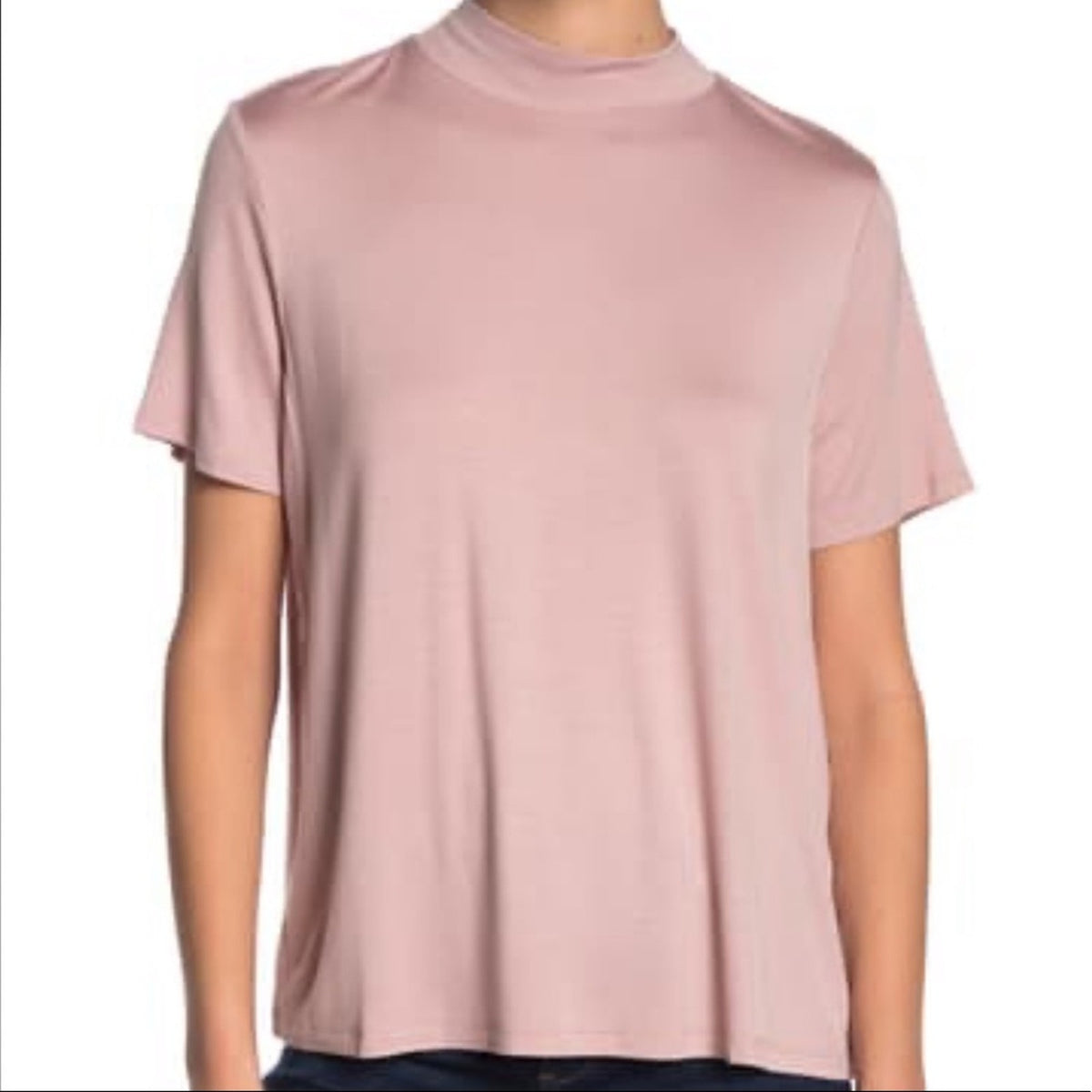 14th & Union Mock Neck Tie Back T-Shirt Size XSmall