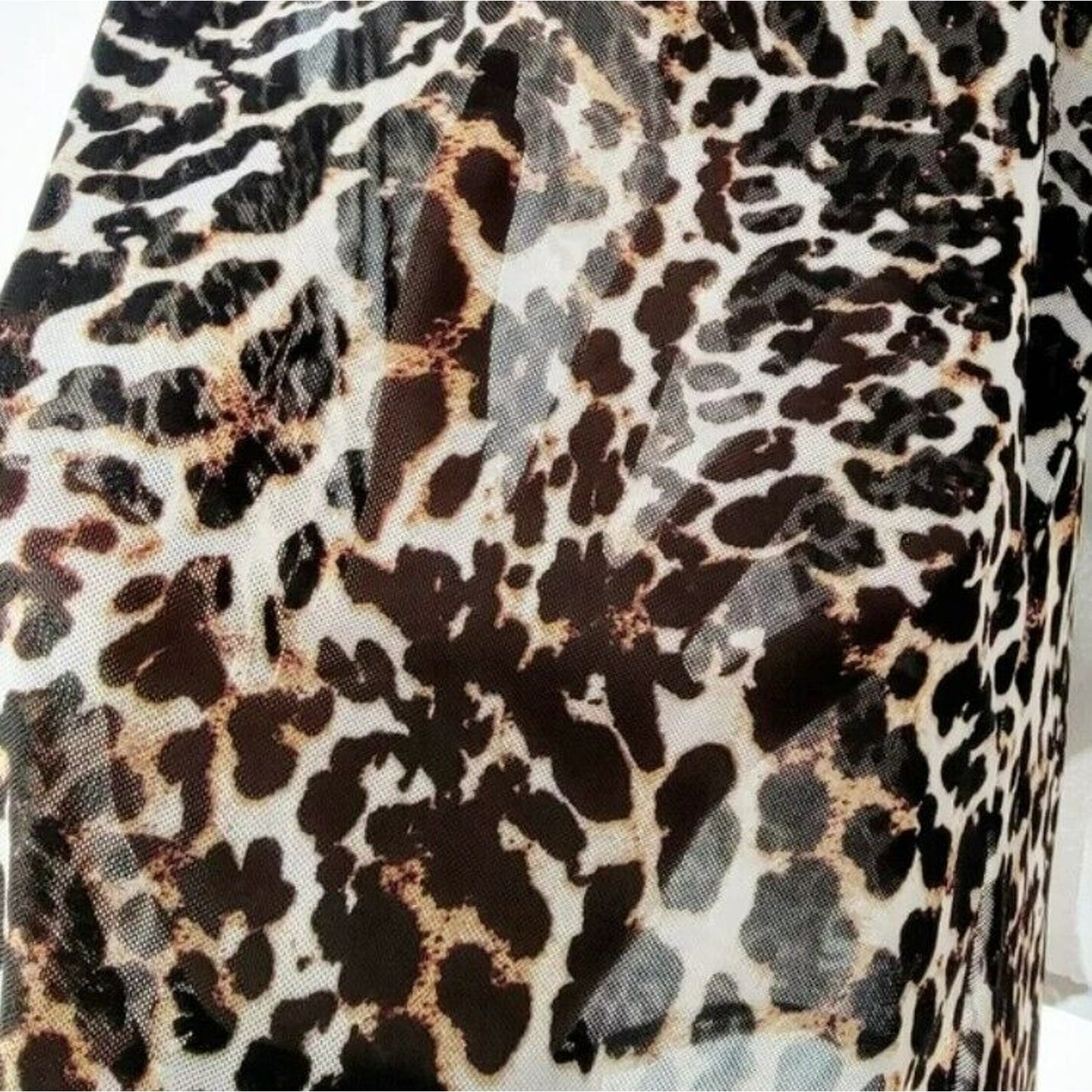 AFRM Sheer Sleeveless Cowl Neck Pullover Top XS/Extra Small Leopard Print NWT