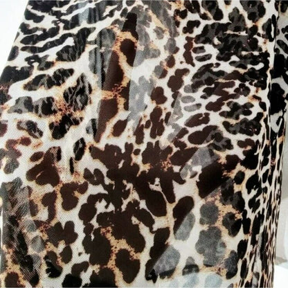 AFRM Sheer Sleeveless Cowl Neck Pullover Top XS/Extra Small Leopard Print NWT