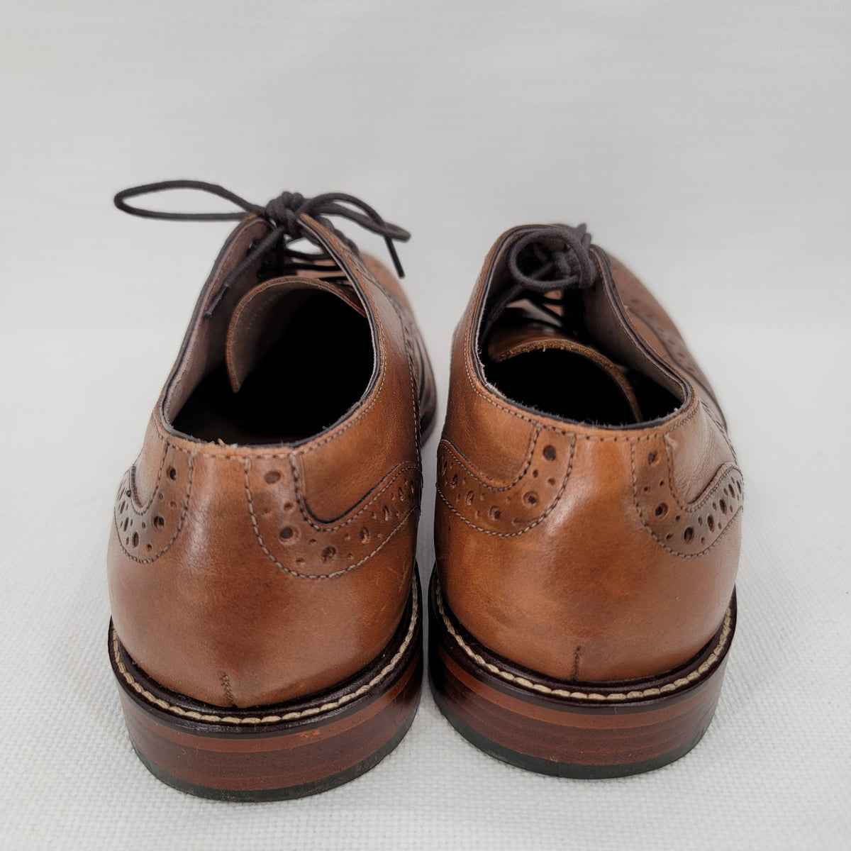 Joseph Abboud Medallion Cap Toe Oxfords Shoes Brown Italian leather Size 8.5