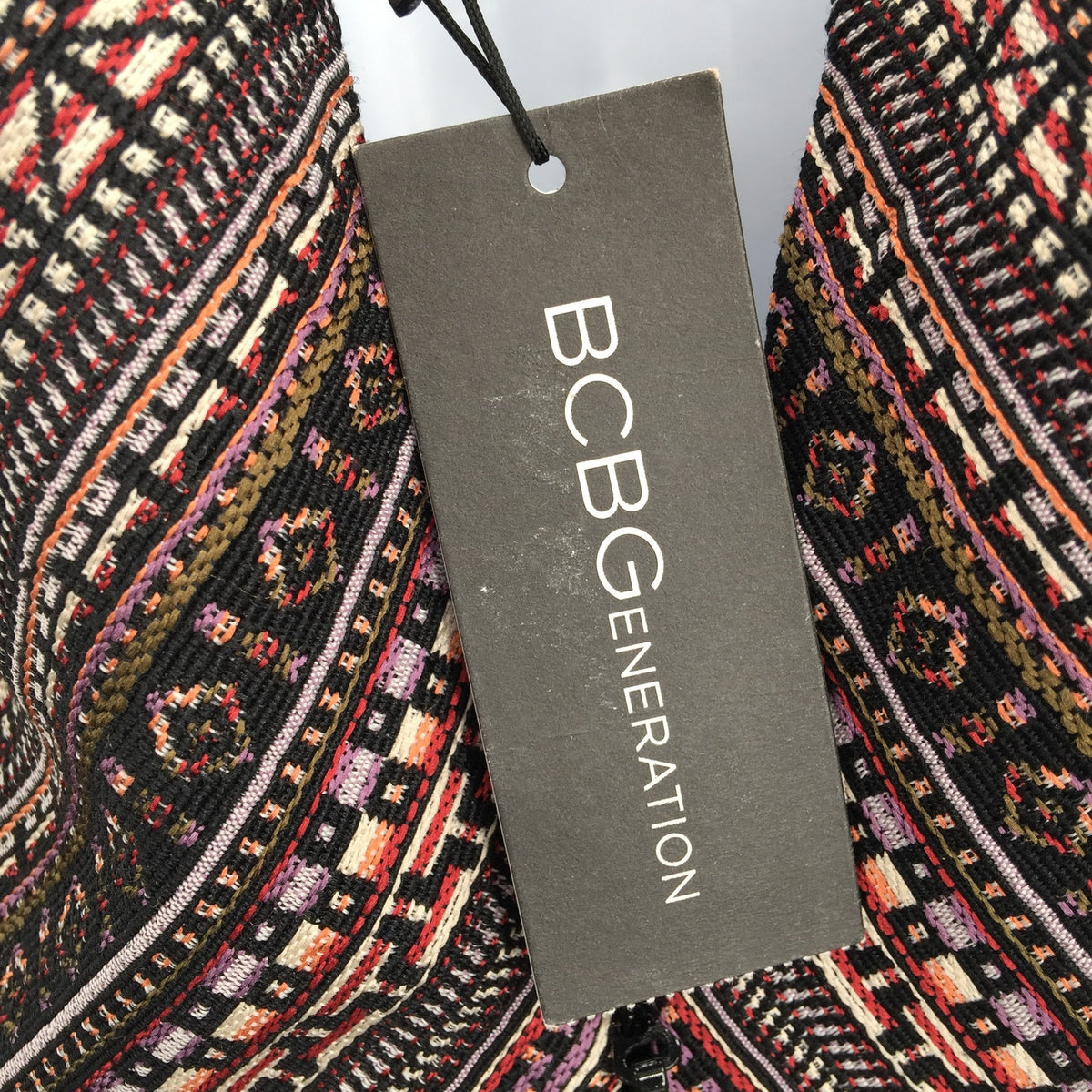 BCBGeneration Jacquard Sheath Fit & Flare Dress Sleeveless Halter 12 NWT