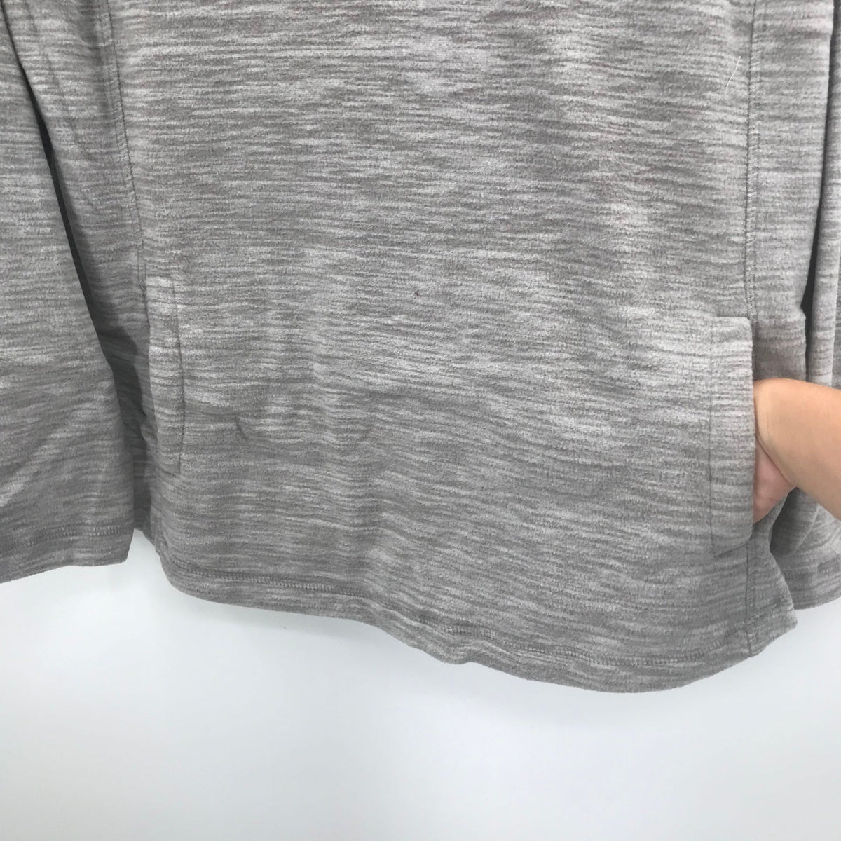Karen Scott Women's Sport Fleece 1/4 Zip Sweater Long Sleeve Pockets Gray Medium