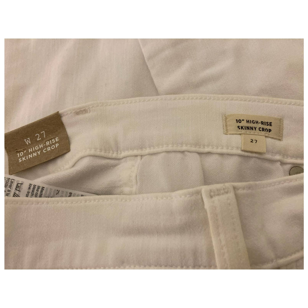 Madewell Women's Button Front High Rise Skinny Crop Jeans Waist 27" White NWT