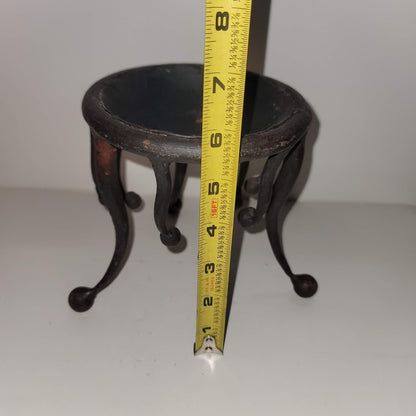 Brutalist Cast iron forged candle holder smudge pot incense burner MCM Art