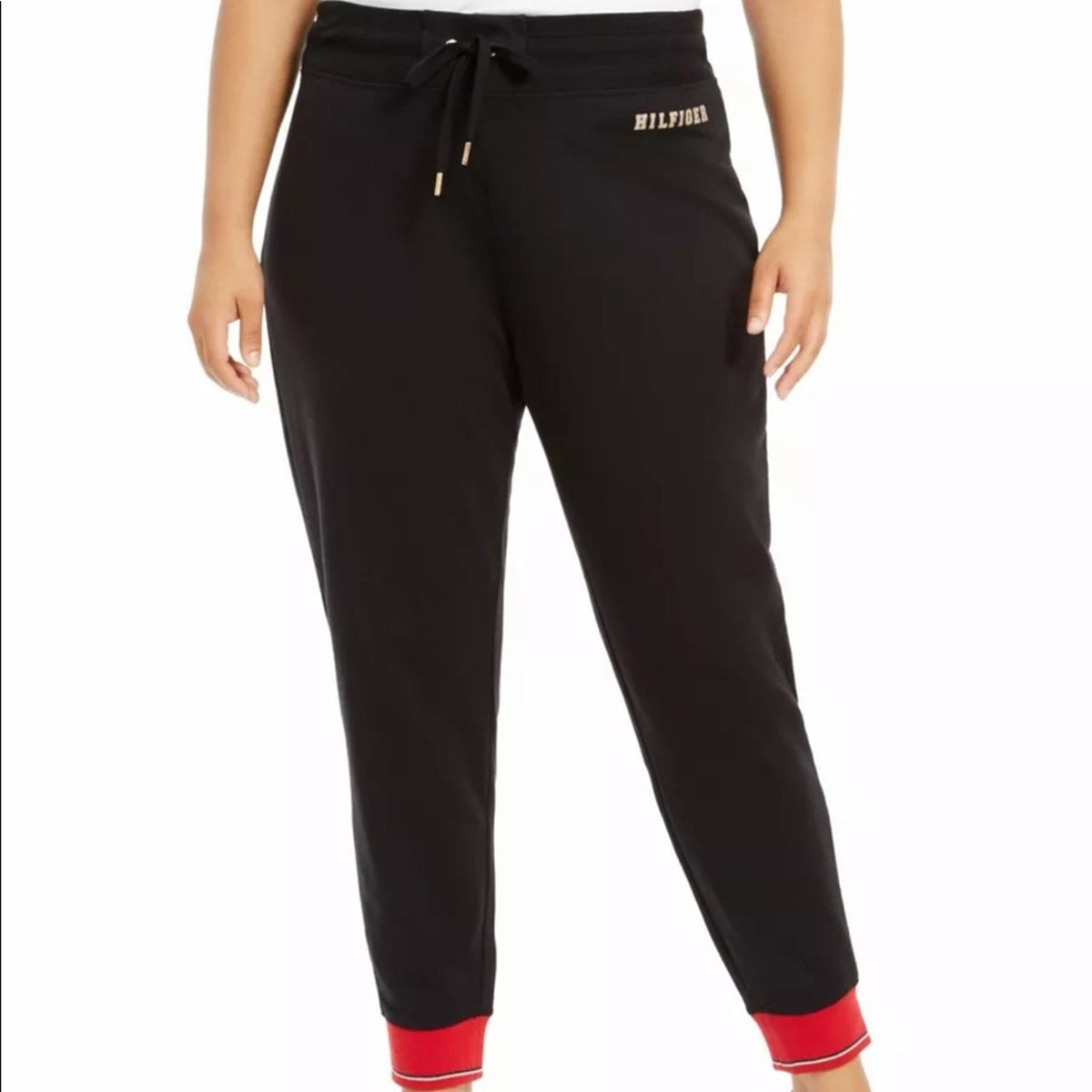 Tommy Hilfiger Black Color Block Lounge Pants 0X NEW joggers cotton