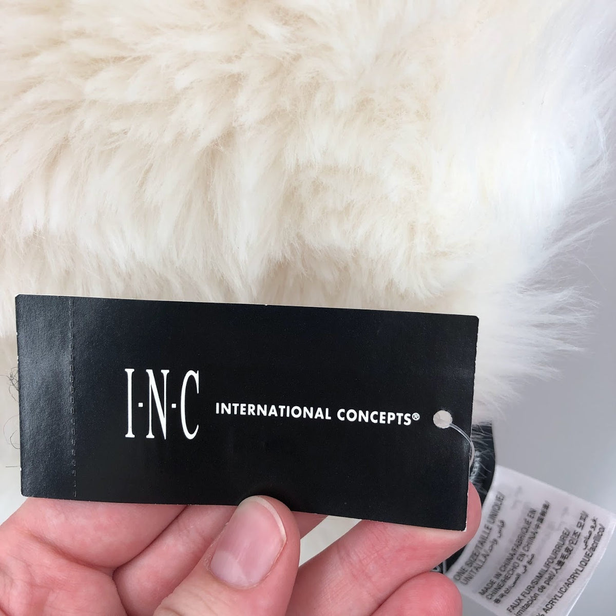 INC faux fur stole wrap Pink White ombre NEW lined NEck scarf warmer