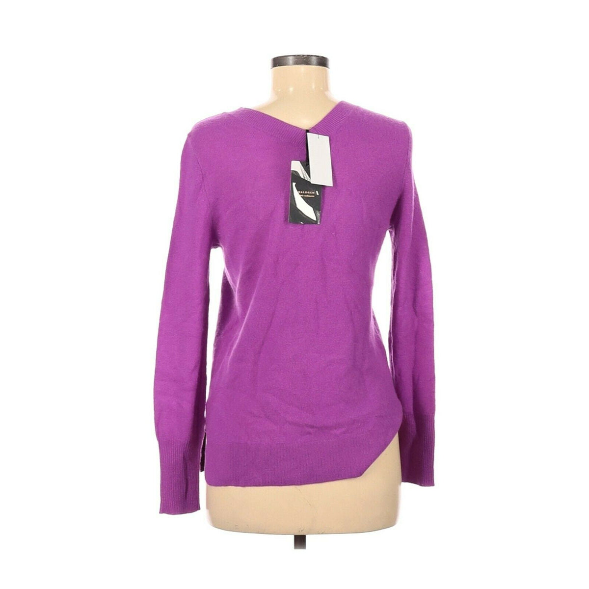 Halogen NWT Classic Cashmere Pullover Sweater Long Sleeve V-Neck Purple Size XS